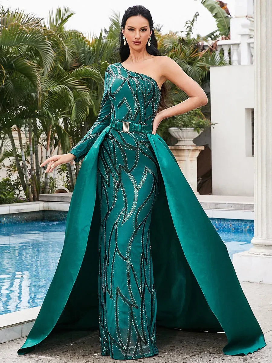 Sequined cocktail dress front view