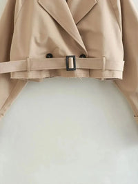 Women Belt Cropped Trench Spring Jacket