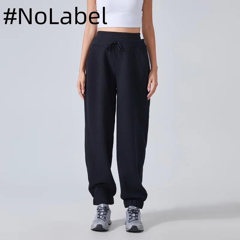 Brown Thickened Lamb Fleece Lining Sweatpants