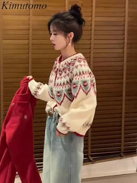 women's knits chic pattern jacquard oversized sweater