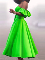 Slim Fit Belt Elegant Lady Midi Dresses