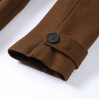 Street Ribbed Woolen Long Coat