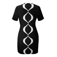 Women Sexy Tight Slit Back Knit Cocktail Dress