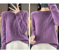 Women's Casual Knitted Pullover Coat – Soft O-Neck Winter Sweater