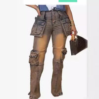 Vintage Washed Distressed Women Jeans