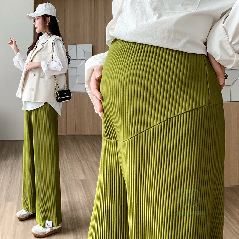 Fashion Pleat Chiffon Maternity Pants