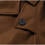 Street Ribbed Woolen Long Coat