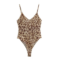 TRAFZA Women's Summer Fashion Leopard Print Jumpsuit
