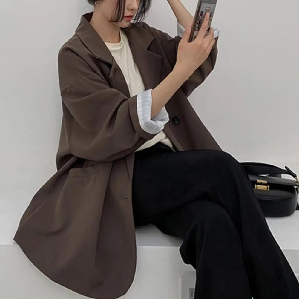 Notched Collar Business Blazer Suit Coat
