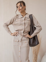 Vintage Knit Blazer Dress 2 Piece Matching Set