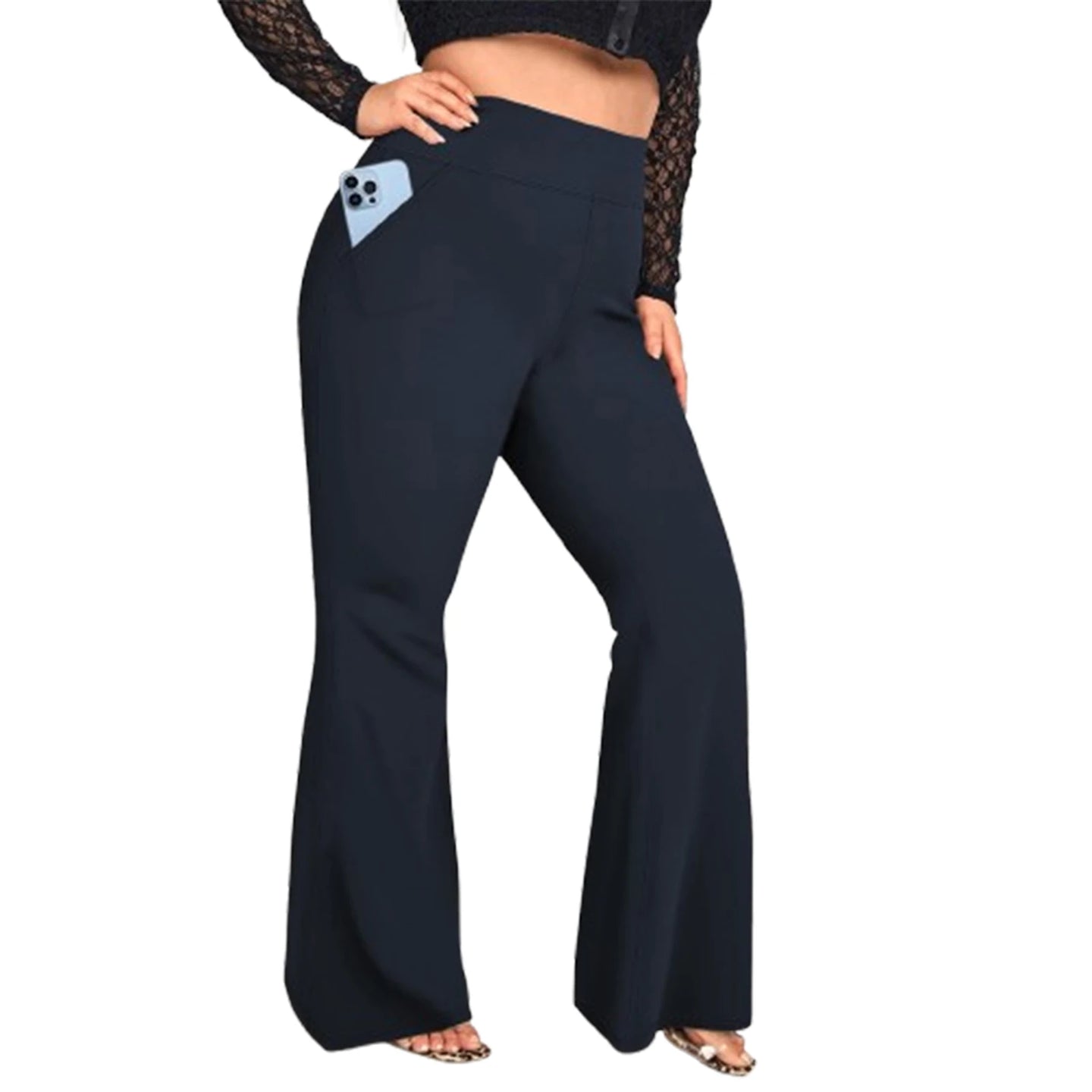 Women Plus Size High Waist Wide Leg Palazzo Pants