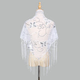 Elegant Sequins Triangle Scarf Fashion Lace
