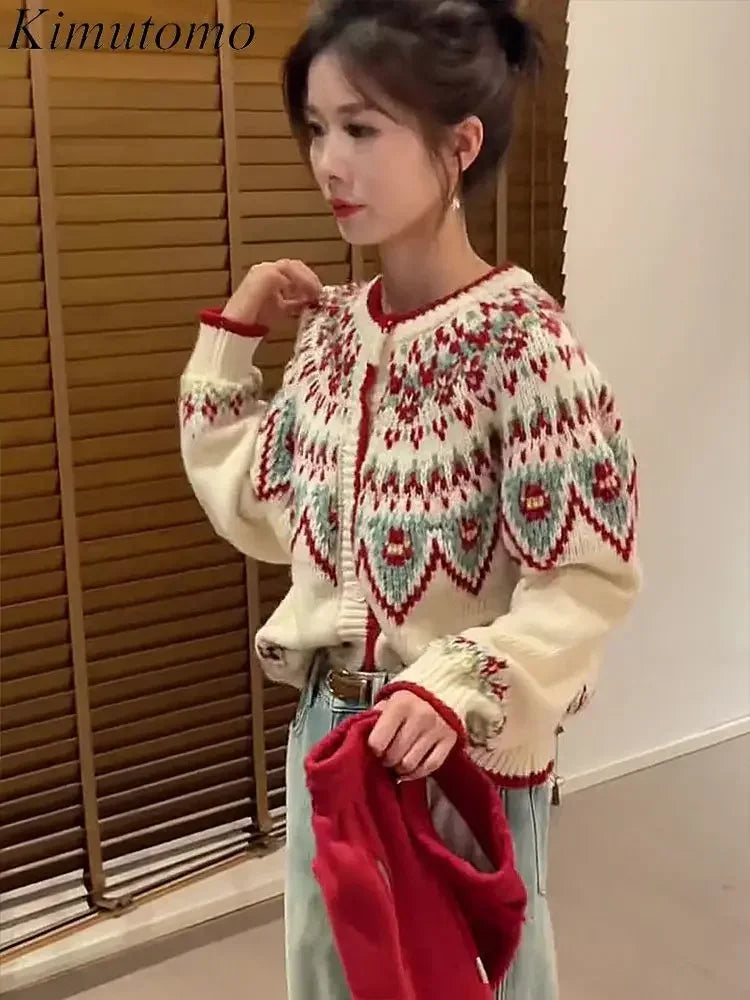 women's knits chic pattern jacquard oversized sweater
