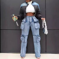 Vintage Washed Distressed Women Jeans