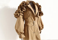 Lautaro Long Black Khaki Trench Coats