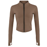 Women Full Zip-up Yoga Top Workout Running Jackets
