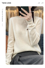 Women's Casual Knitted Pullover Coat – Soft O-Neck Winter Sweater