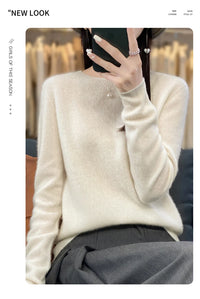 Women's Casual Knitted Pullover Coat – Soft O-Neck Winter Sweater