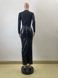 Soft fabric maxi skirt close-up