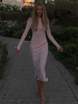 Soft ribbed mini sweater dress