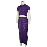 Solid color knit matching outfit