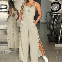 Summer vacation midi jumpsuit detail