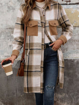 Warm long coat for cold weather