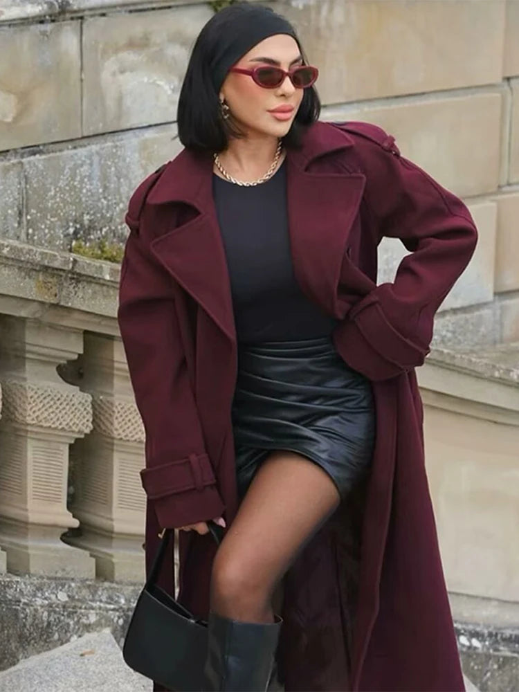 Warm wool overcoat with gold buttons