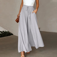 Wide-leg chiffon pants back view