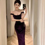 Women's gala velvet dress