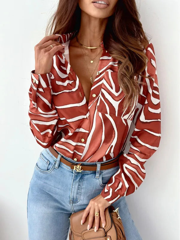 Women’s long sleeve button-up shirt