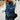 A woman wearing a casual blue leopard print pullover sweater with a cold shoulder design, paired with jeans.