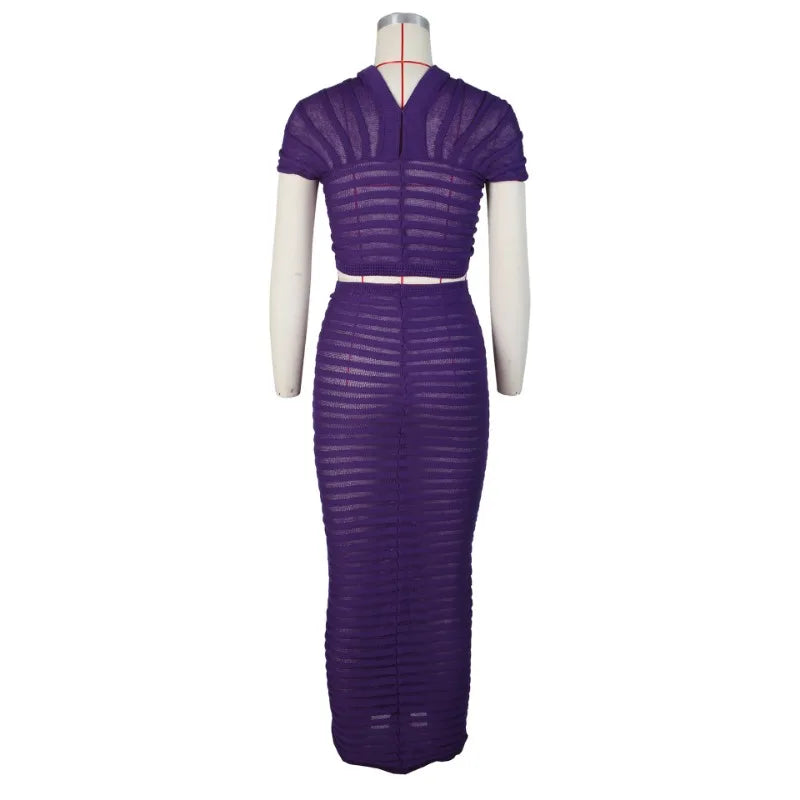 Women’s ribbed crop and skirt combo