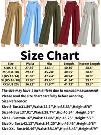 Pants for Women High Waist Straight Leg Pant Business Office Wide Leg Trousers Casual Loose Flare Bell Bottoms Gray Pull on Pants with Pocket Clothes Size XXL
