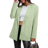 Blazer Jackets for Women plus Size Casual Open Front Suit Coats Long Sleeve Lapel Collar Work Office Cardigans, Green, XXXL
