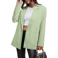 Blazer Jackets for Women plus Size Casual Open Front Suit Coats Long Sleeve Lapel Collar Work Office Cardigans, Green, XXXL
